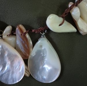 Mother of Pearl braided cord necklace